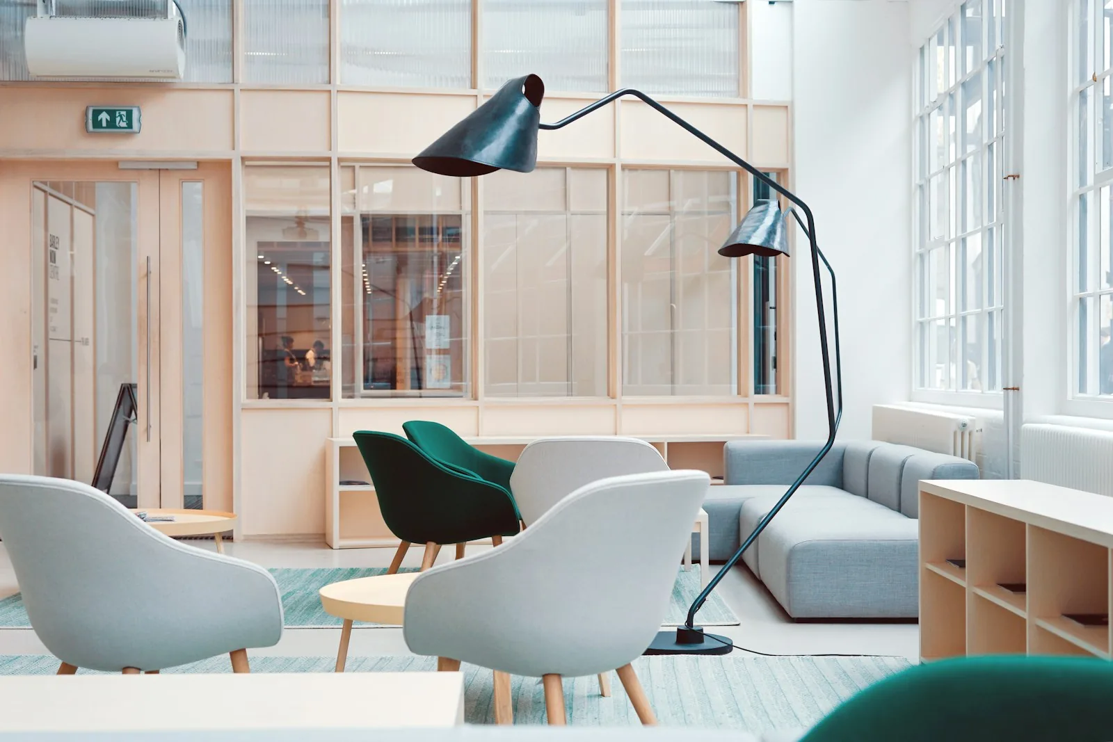 Retail interior with display shelving and warm lighting — showroom, Viman Nagar